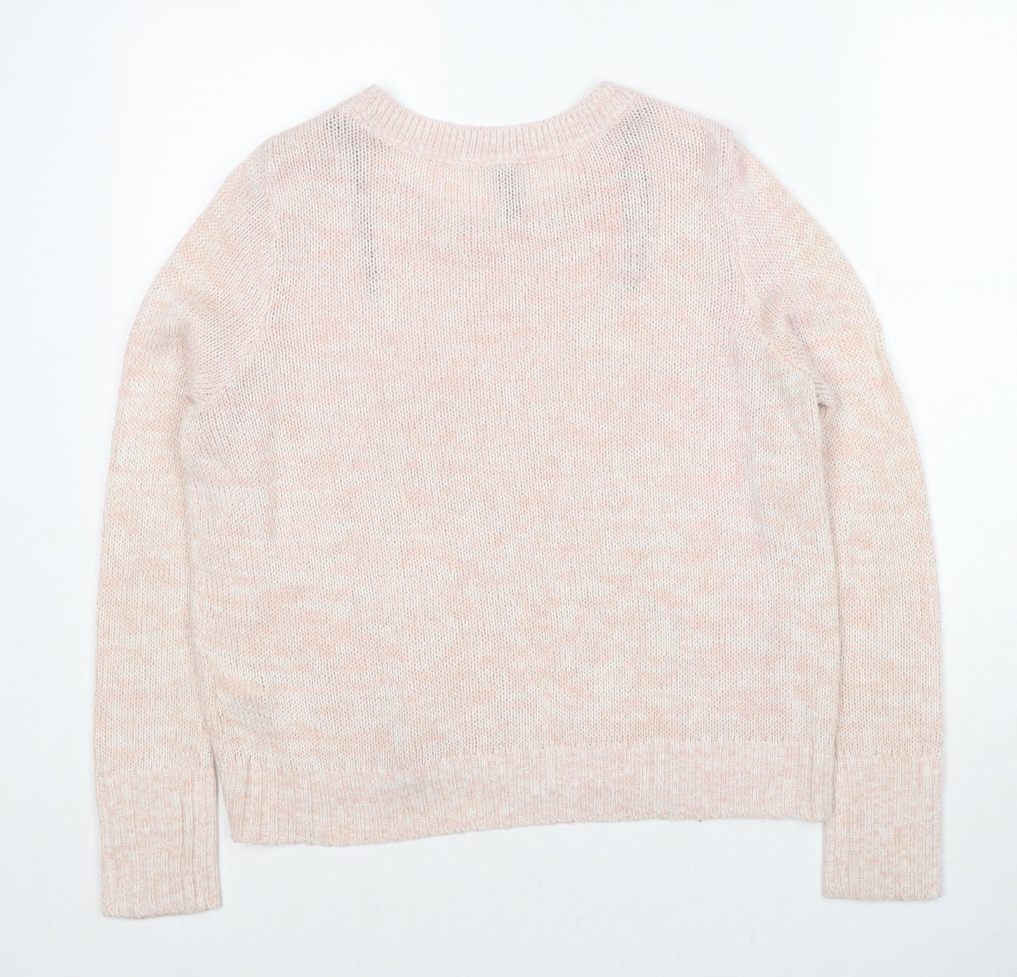 Divided by H&M Womens Pink Round Neck Acrylic Pullover Jumper Size M