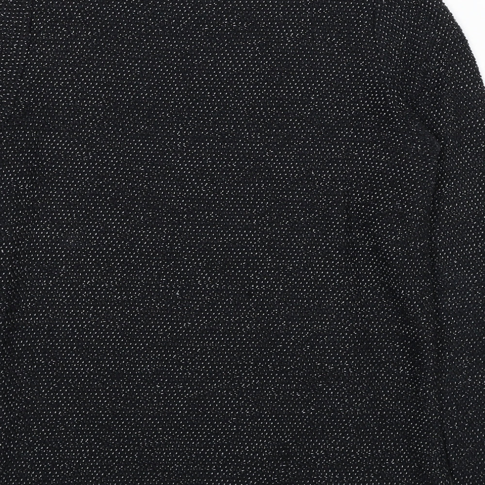 Marks and Spencer Womens Black Boat Neck Cotton Pullover Jumper Size XS