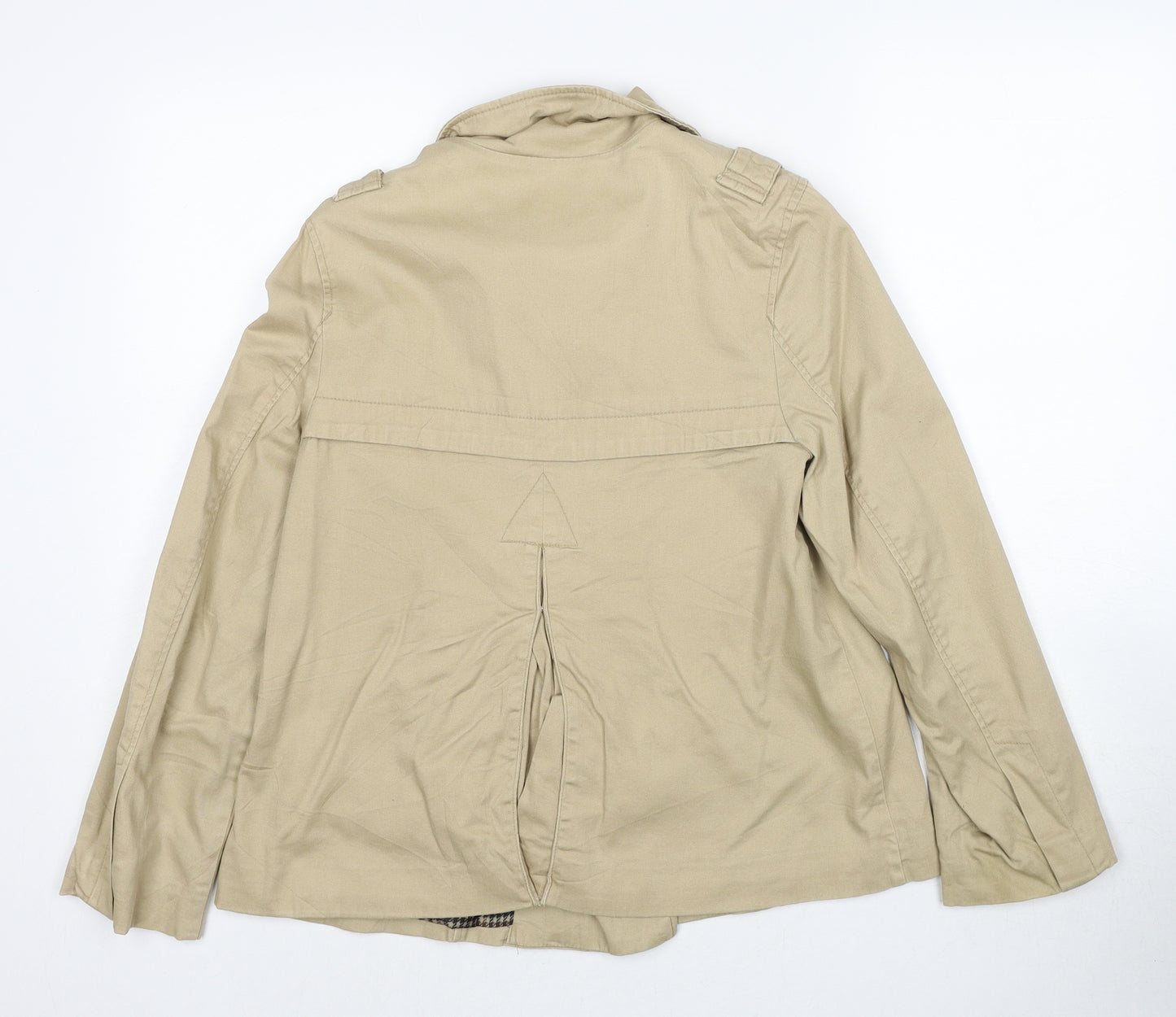 H&M Womens Beige Pea Coat Coat Size 6 Button