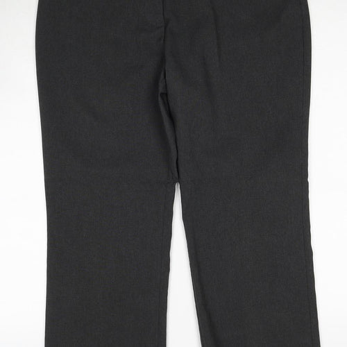 Papaya Womens Grey Polyester Trousers Size 14 Regular Zip