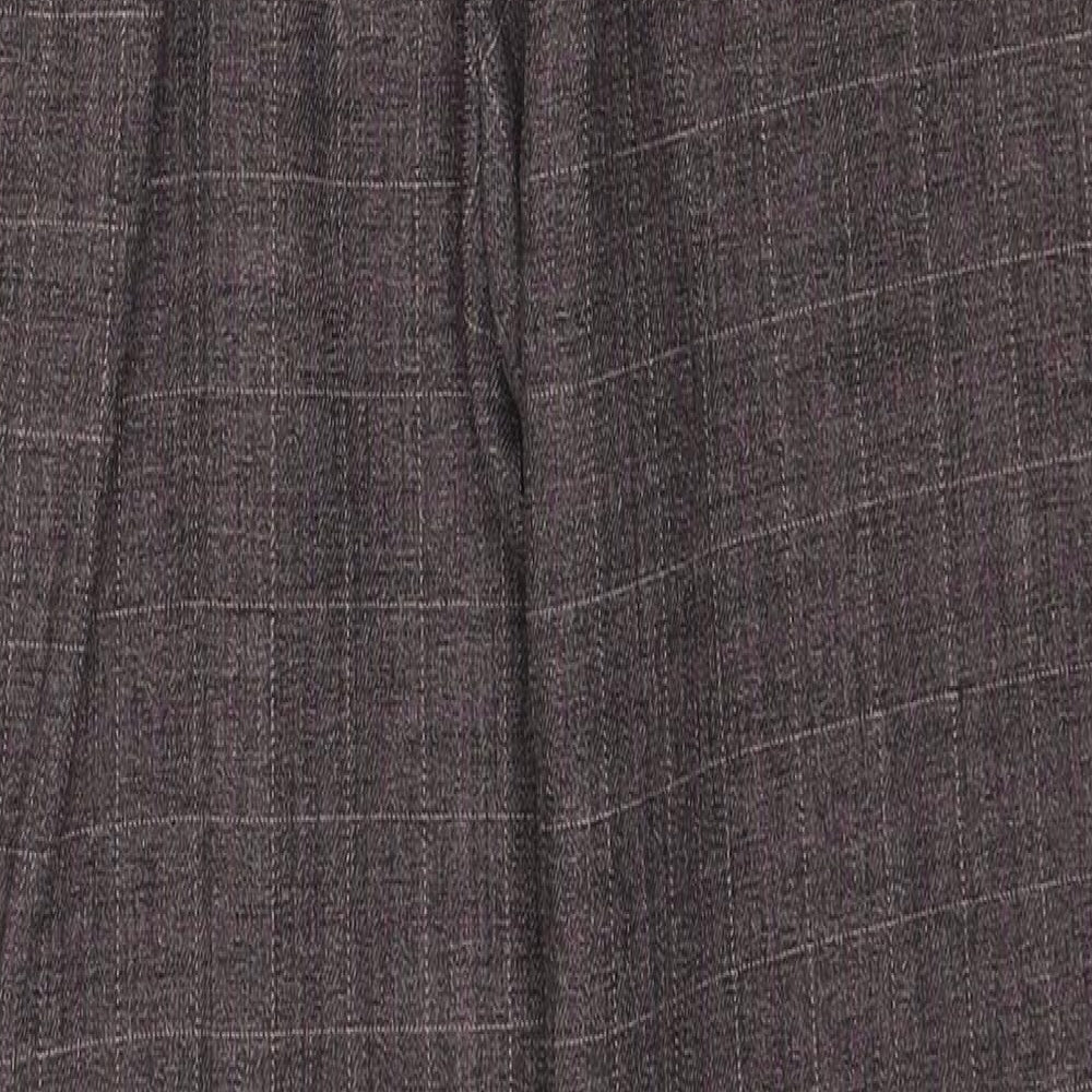 Marks and Spencer Womens Brown Check Polyester Dress Pants Trousers Size 12 Regular