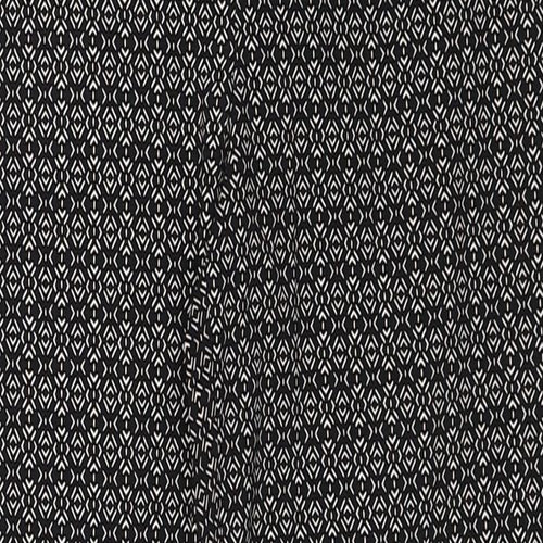 New Look Womens Black Geometric Viscose Trousers Size 8 Regular Zip