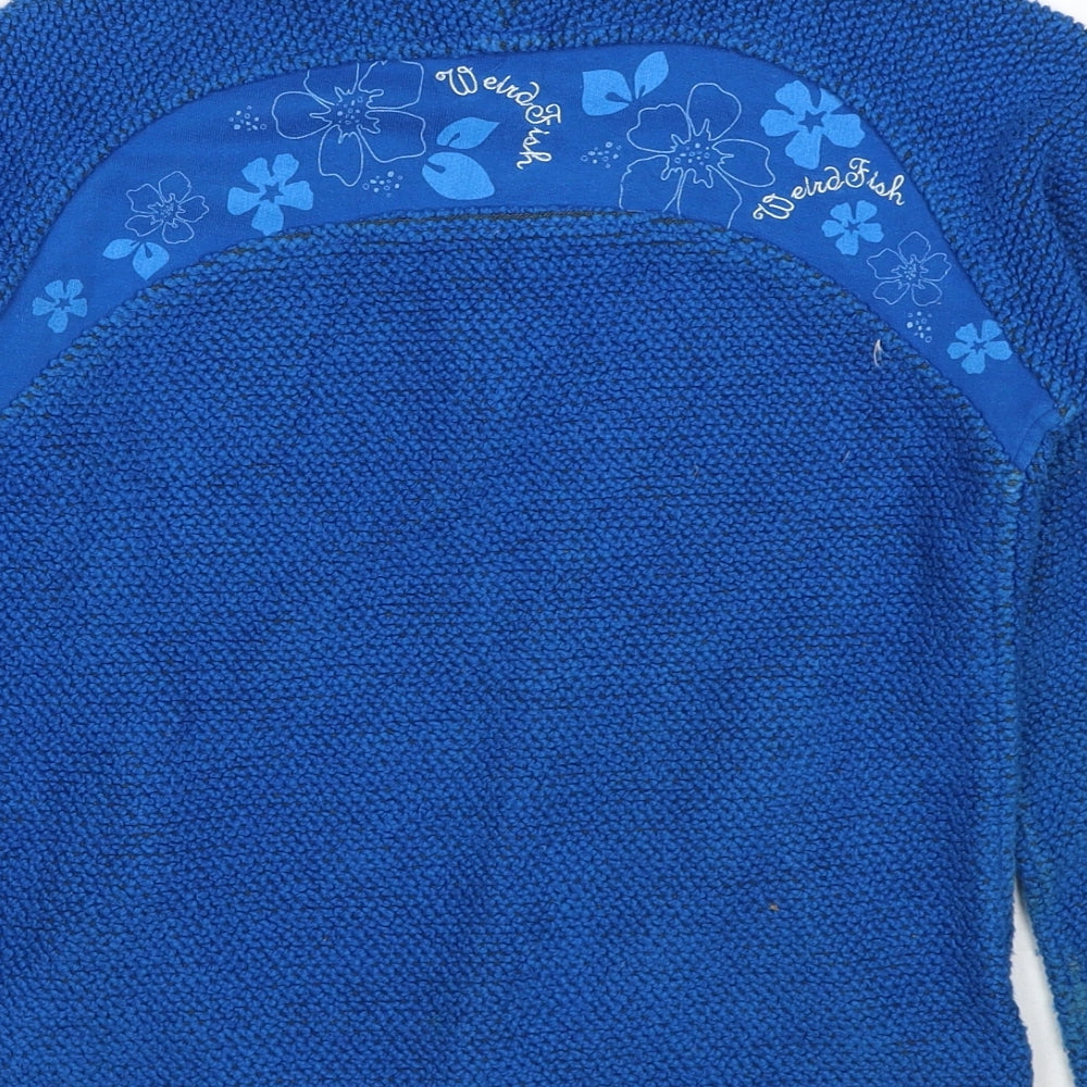 Weird Fish Girls Blue Cotton Pullover Sweatshirt Size 11-12 Years Pullover