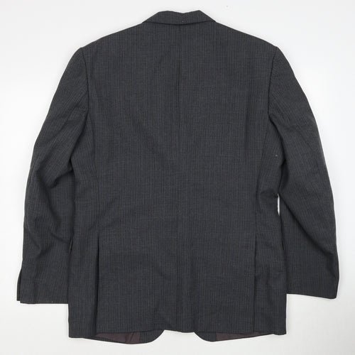 Preworn Mens Grey Polyester Jacket Suit Jacket Size 42 Regular