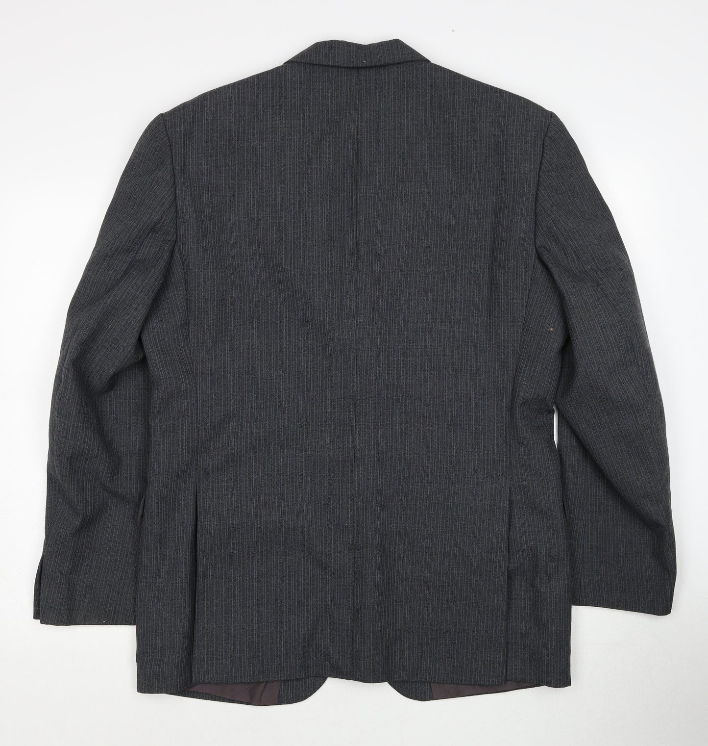 Preworn Mens Grey Polyester Jacket Suit Jacket Size 42 Regular