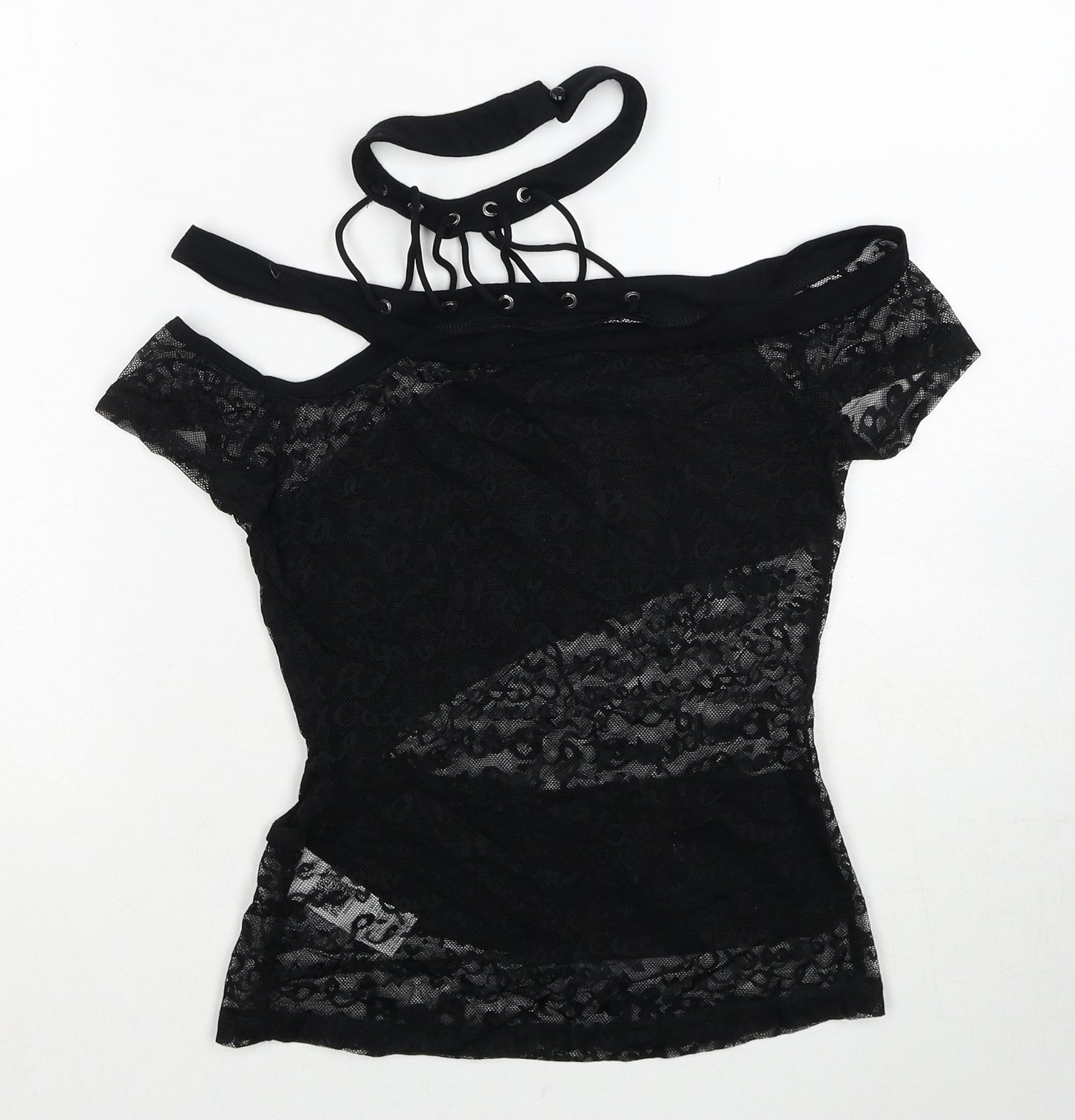 SheIn Womens Black Polyester Basic Blouse Size S Off the Shoulder