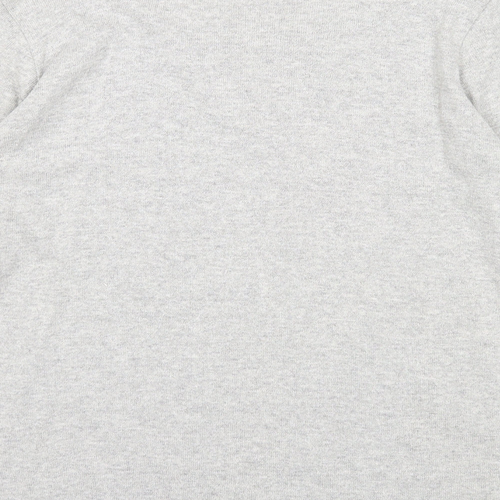 Abifel Womens Grey V-Neck Acrylic Pullover Jumper Size 16