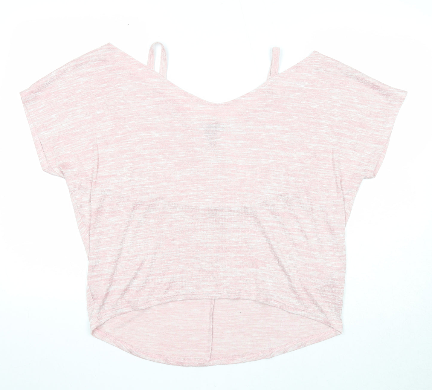 New Look Womens Pink Viscose Basic Blouse Size M V-Neck