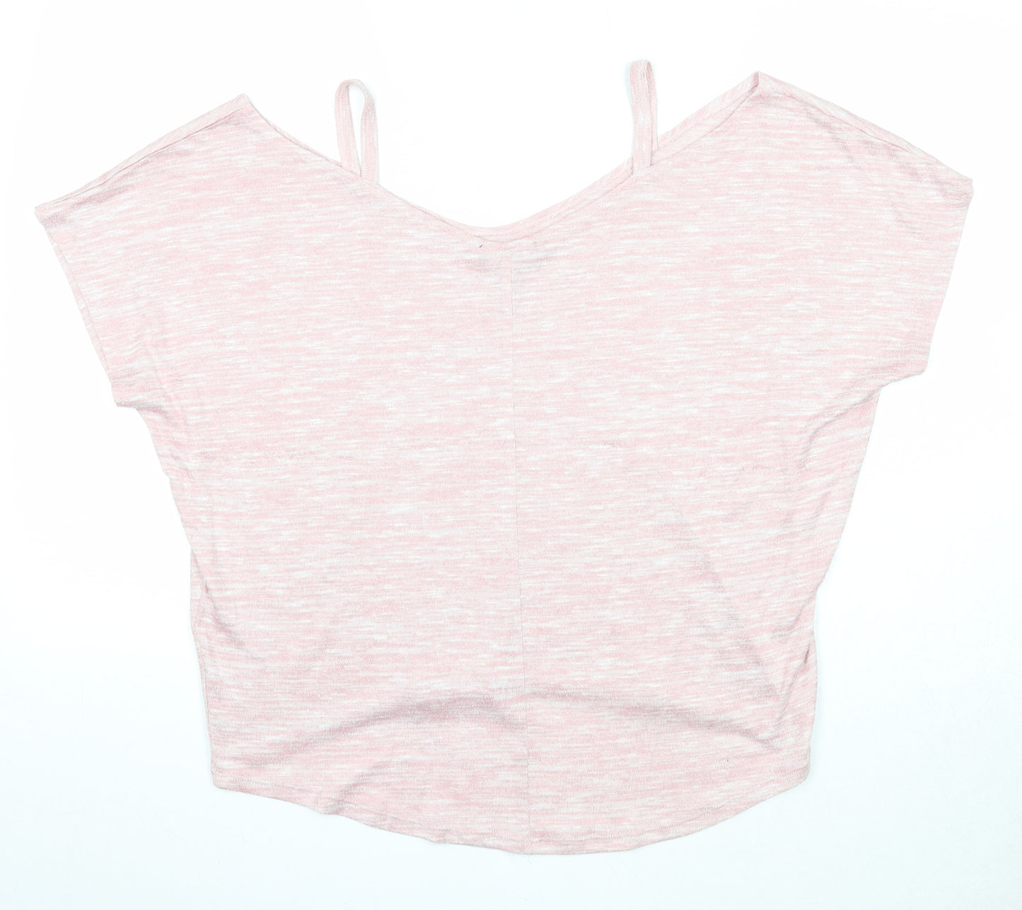 New Look Womens Pink Viscose Basic Blouse Size M V-Neck