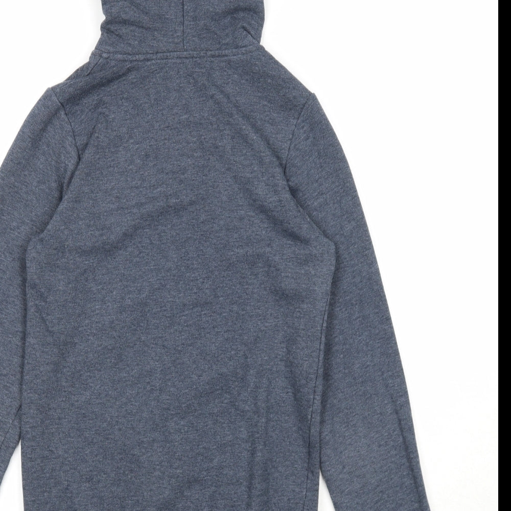 Blonde+Blonde Womens Blue Polyester Full Zip Hoodie Size 8 Zip