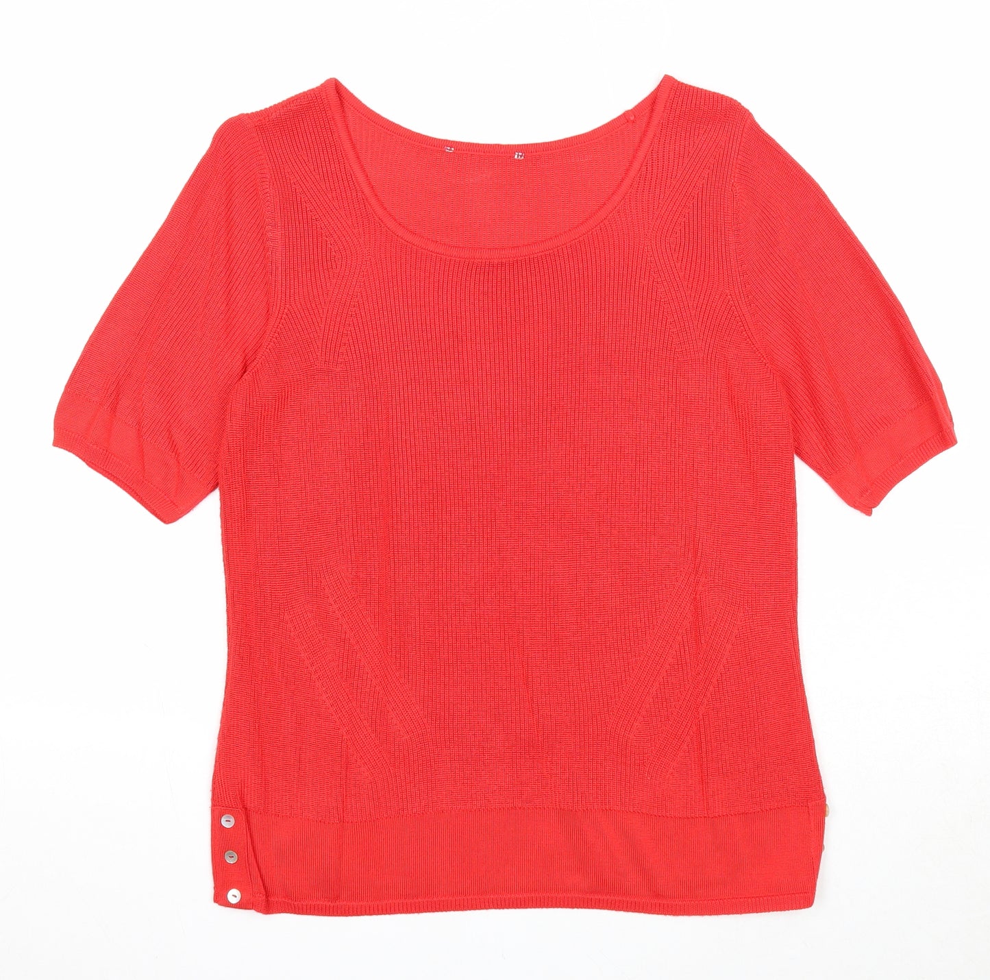 Marks and Spencer Womens Red Round Neck Viscose Pullover Jumper Size 12