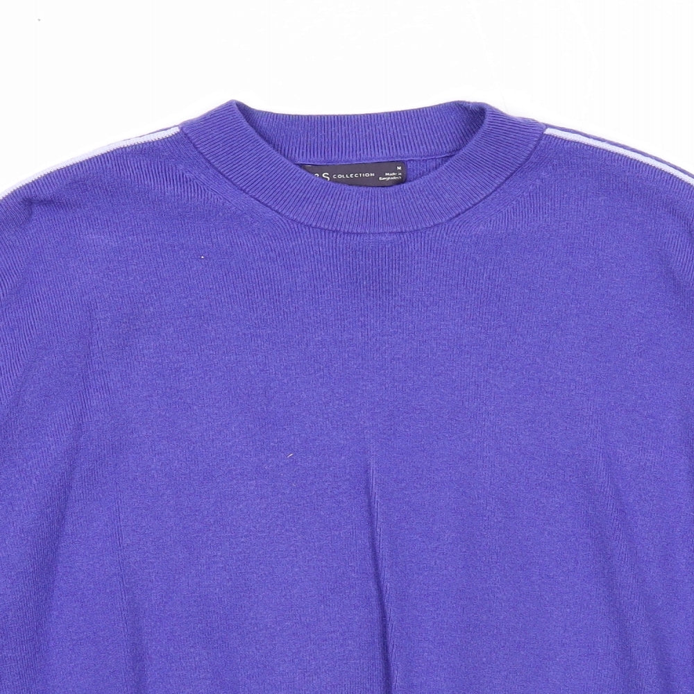 Marks and Spencer Womens Purple Round Neck Viscose Pullover Jumper Size M