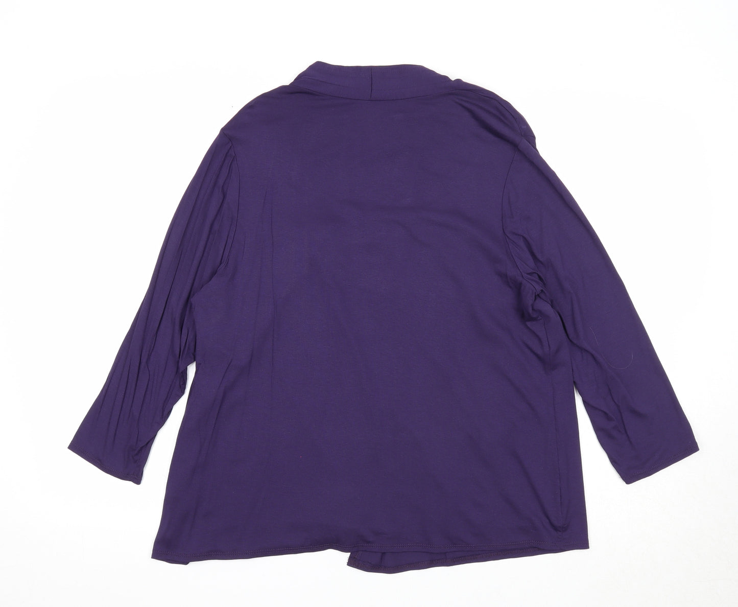 George Womens Purple Geometric Viscose Basic Blouse Size 16 V-Neck - Twin Set