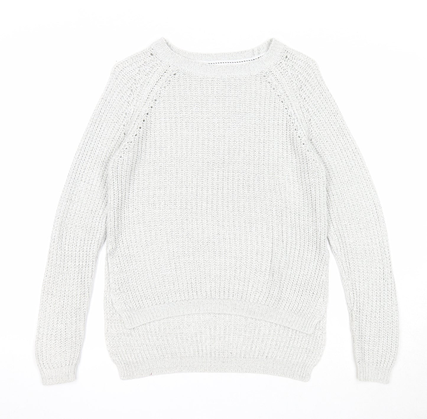 Papaya Womens Ivory Boat Neck Acrylic Pullover Jumper Size S