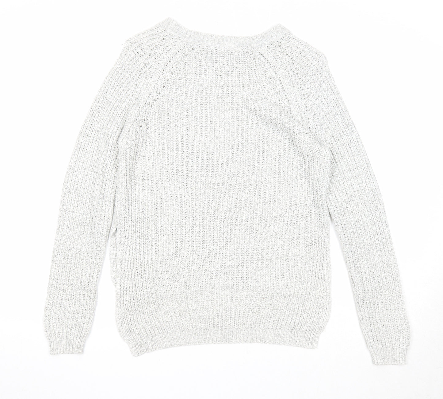 Papaya Womens Ivory Boat Neck Acrylic Pullover Jumper Size S