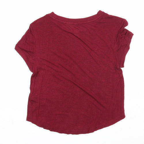 Divided Womens Purple Viscose Basic T-Shirt Size XS Round Neck - Move On Dream Big