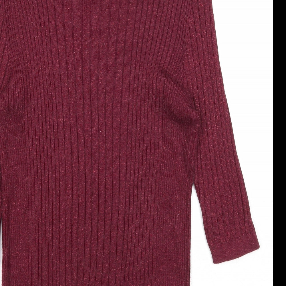 Atmosphere Womens Purple Round Neck Viscose Pullover Jumper Size 16