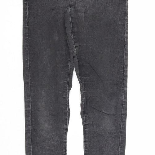 Topshop Womens Black Cotton Skinny Jeans Size 26 in L32 in Regular Zip