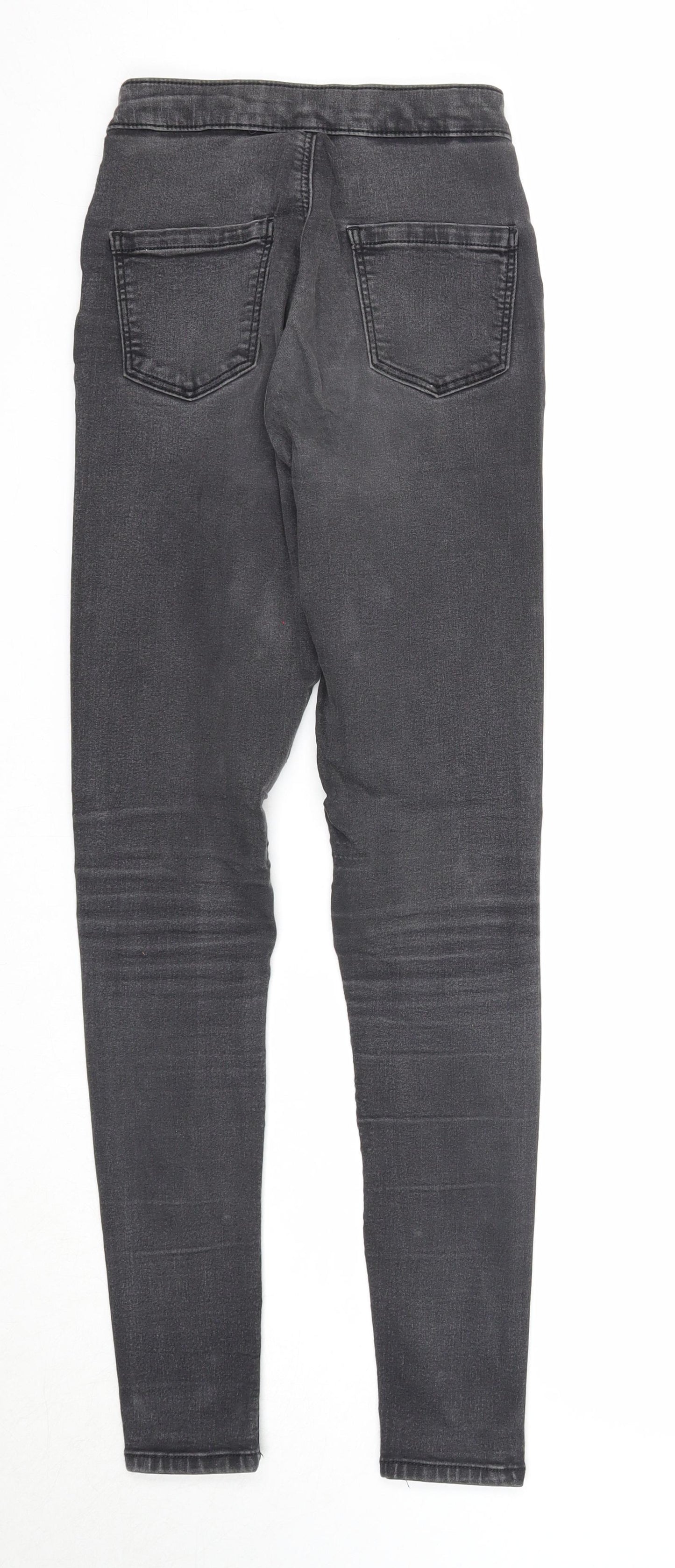 Topshop Womens Black Cotton Skinny Jeans Size 26 in L32 in Regular Zip