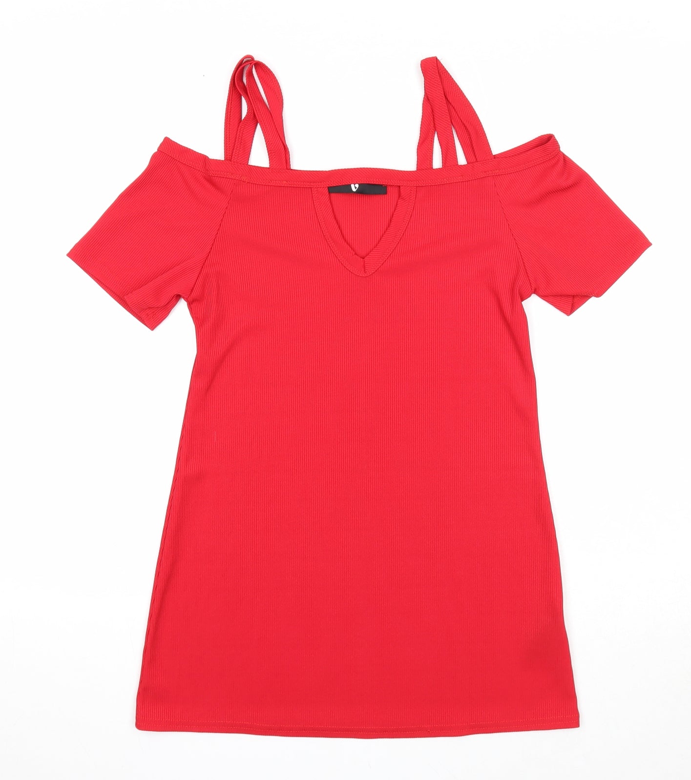 Very Womens Red Polyester Basic Blouse Size 14 Off the Shoulder