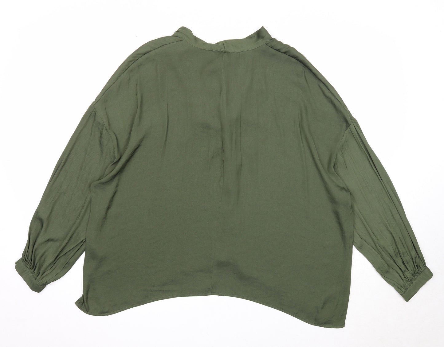Primark Womens Green Polyester Basic Blouse Size 10 V-Neck