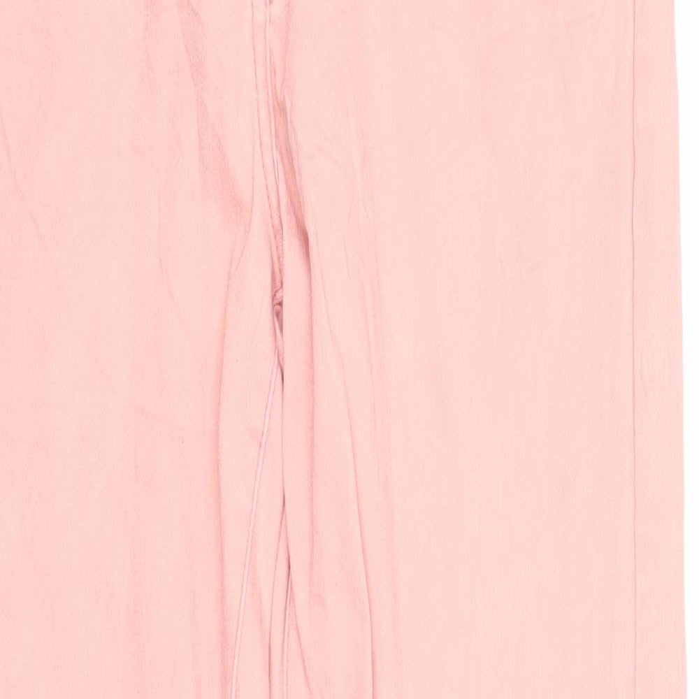 Falmer Heritage Womens Pink Cotton Straight Jeans Size 12 Regular Zip