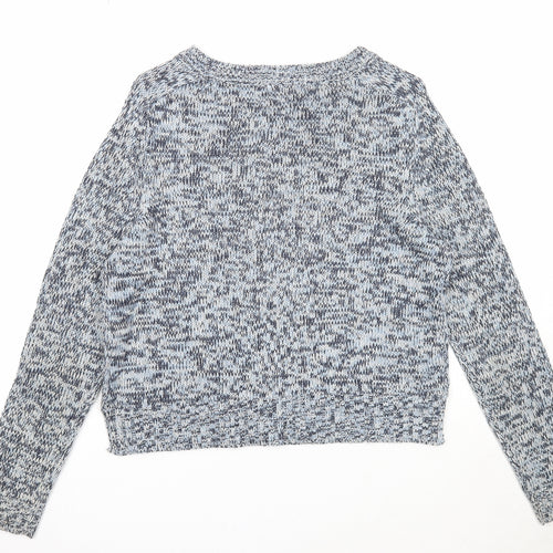 Divided Womens Blue Round Neck Acrylic Pullover Jumper Size S
