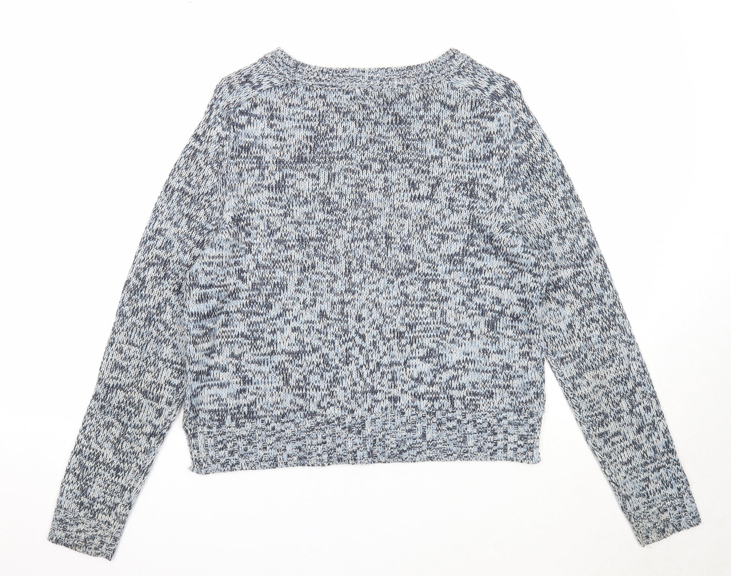 Divided Womens Blue Round Neck Acrylic Pullover Jumper Size S