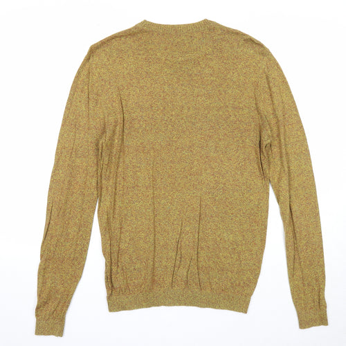ASOS Mens Green Round Neck Cotton Pullover Jumper Size S Long Sleeve
