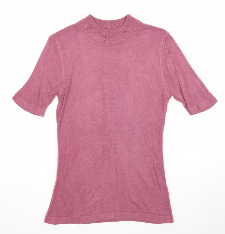 Berkertex Womens Purple Round Neck Acrylic Pullover Jumper Size 12