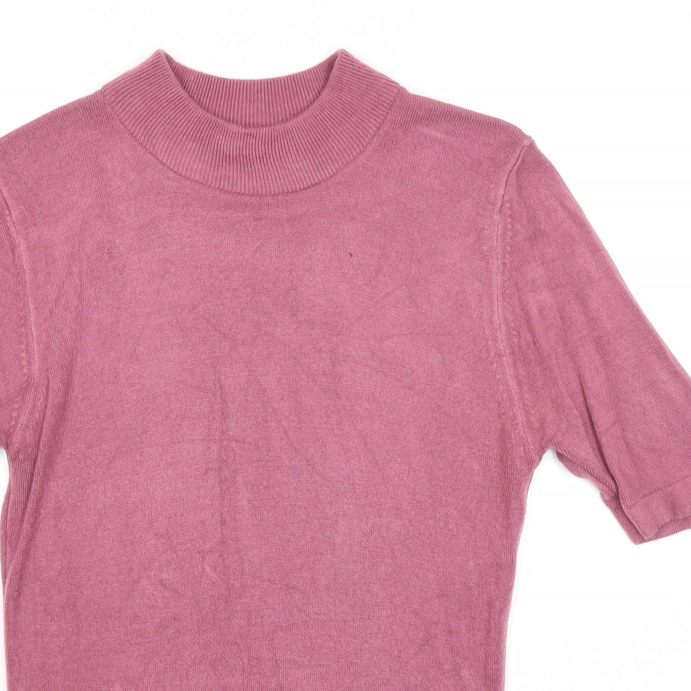 Berkertex Womens Purple Round Neck Acrylic Pullover Jumper Size 12