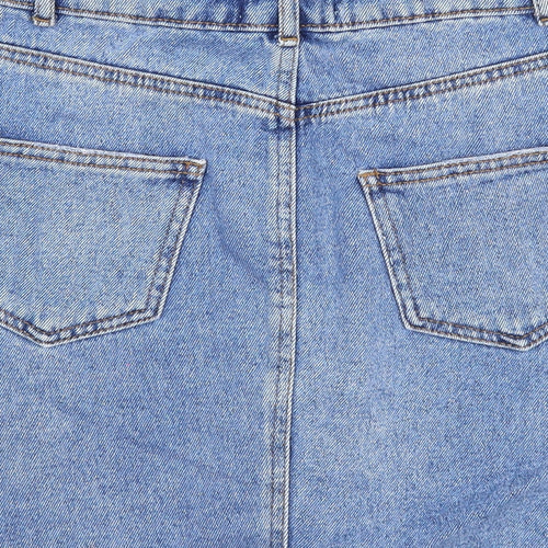 Miss Selfridge Womens Blue Cotton A-Line Skirt Size 6 Zip