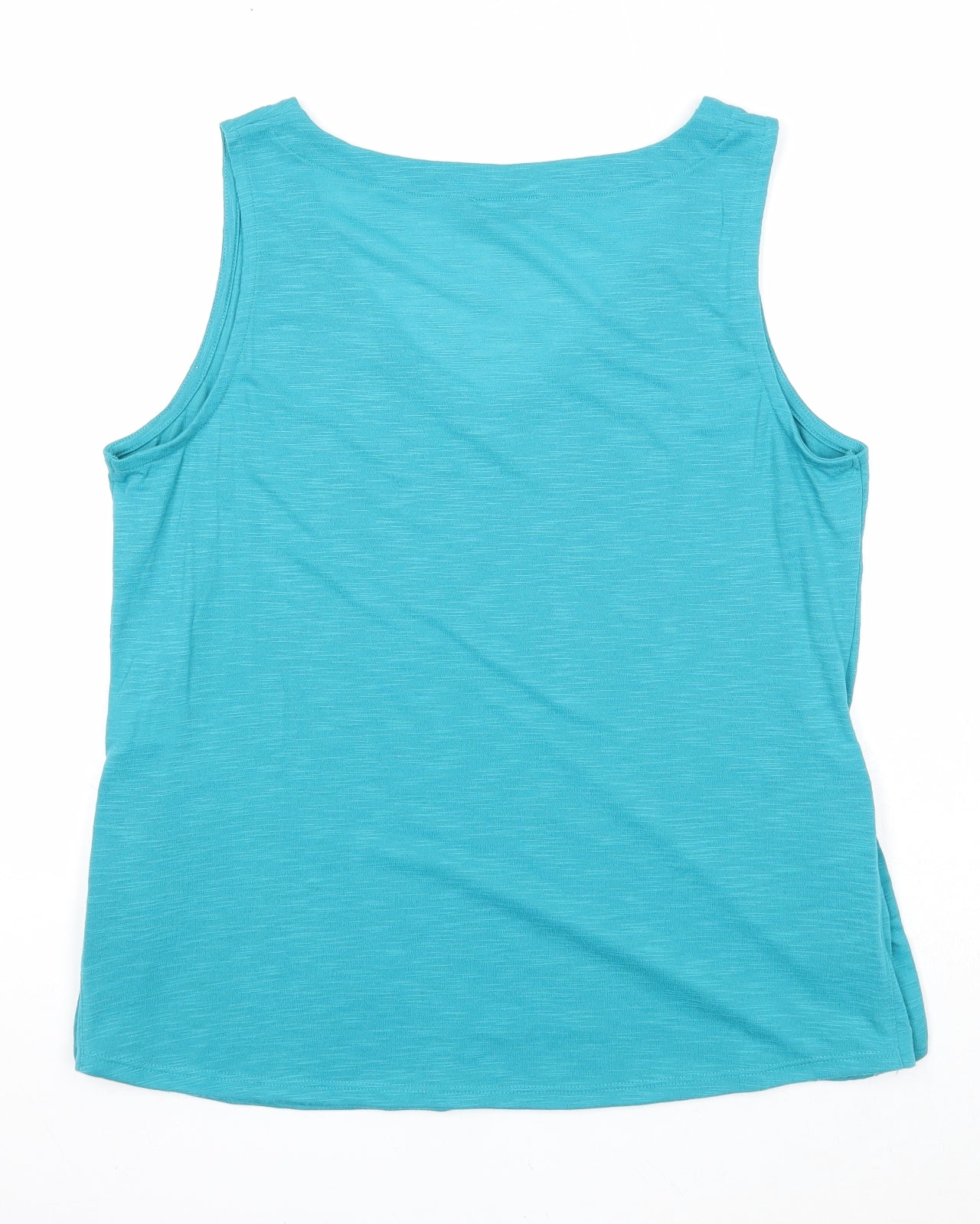 Papaya Womens Blue Polyester Basic Tank Size 12 V-Neck