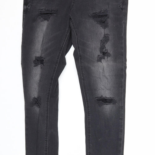 Denim & Co. Womens Black Cotton Skinny Jeans Size 8 Regular Zip