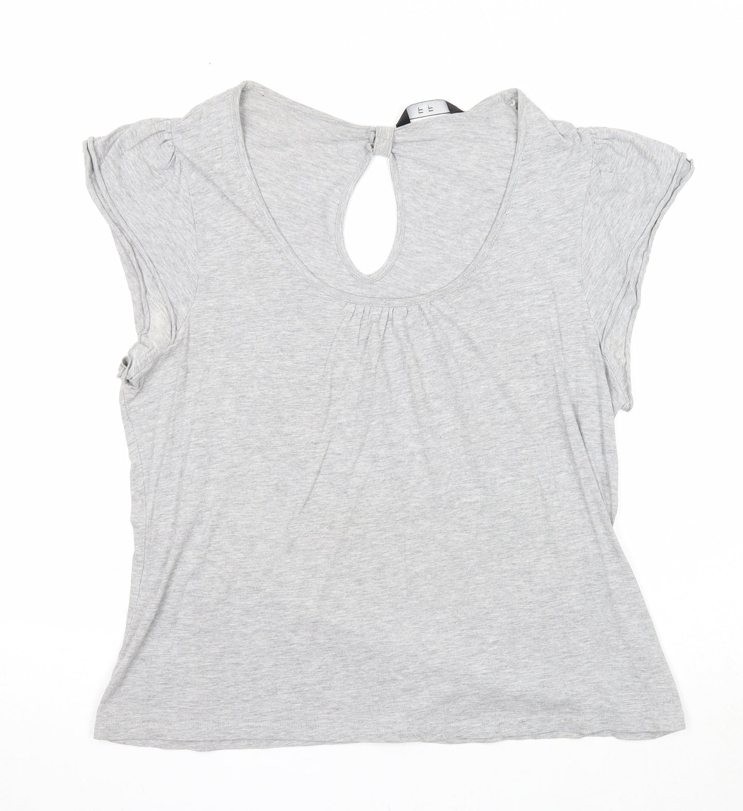 F&F Womens Grey Cotton Basic T-Shirt Size 18 Scoop Neck