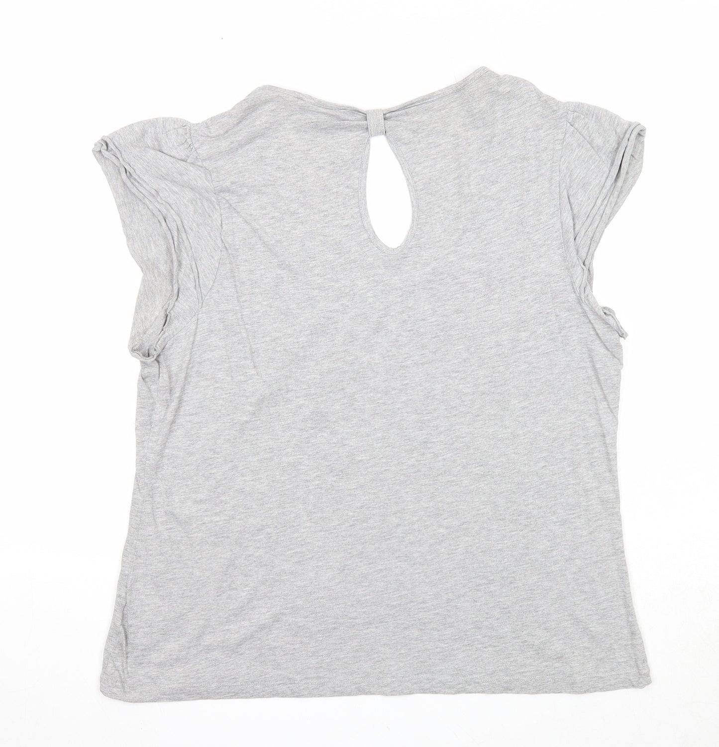 F&F Womens Grey Cotton Basic T-Shirt Size 18 Scoop Neck