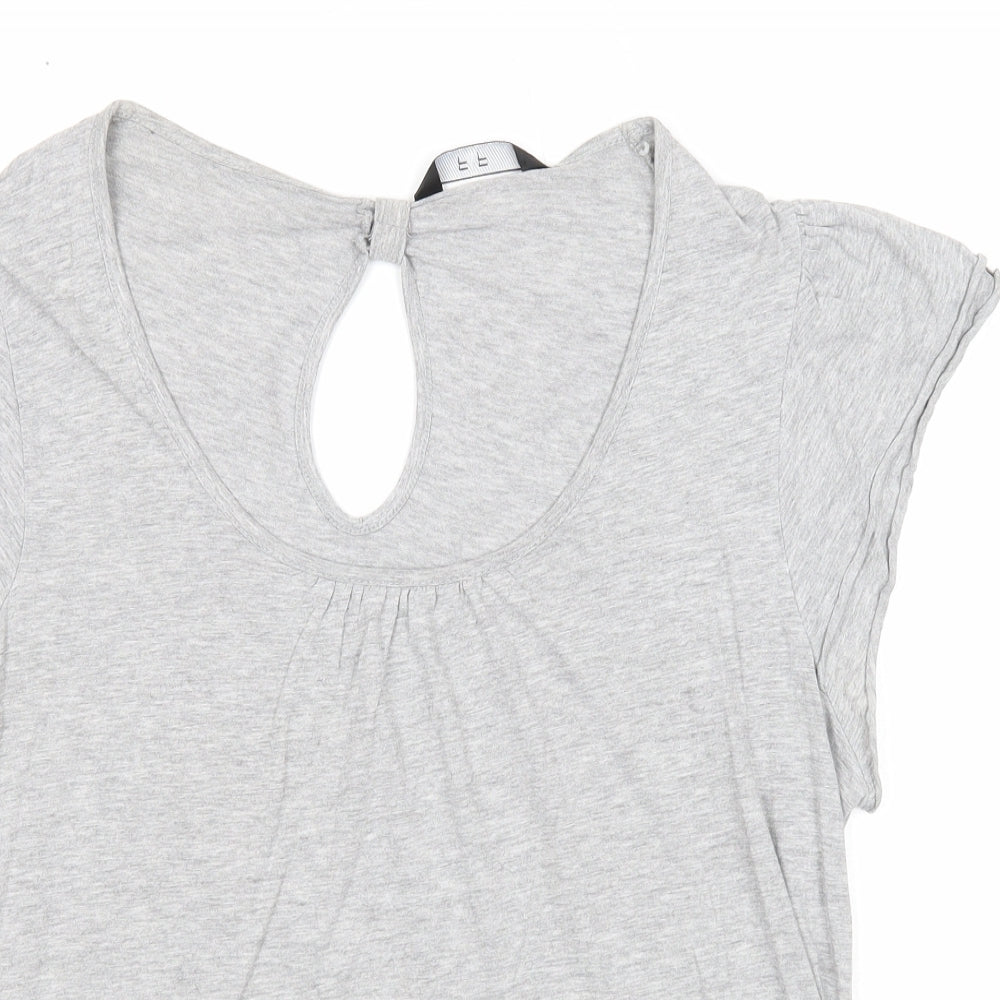 F&F Womens Grey Cotton Basic T-Shirt Size 18 Scoop Neck