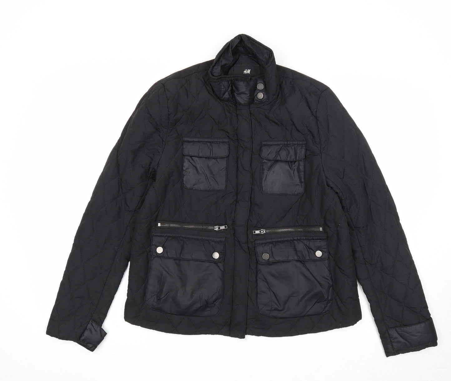 H&M Womens Black Jacket Size 10 Zip