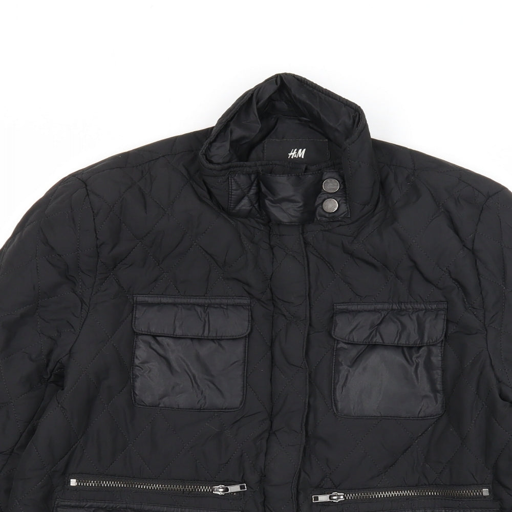 H&M Womens Black Jacket Size 10 Zip