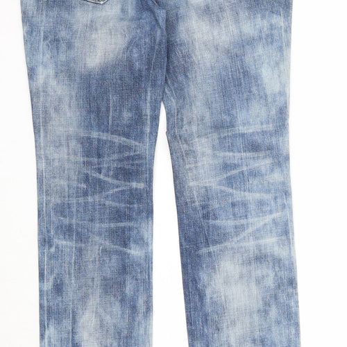 Original Shane Womens Blue Cotton Straight Jeans Size 26 in Regular Zip