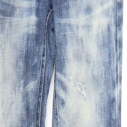 Original Shane Womens Blue Cotton Straight Jeans Size 26 in Regular Zip