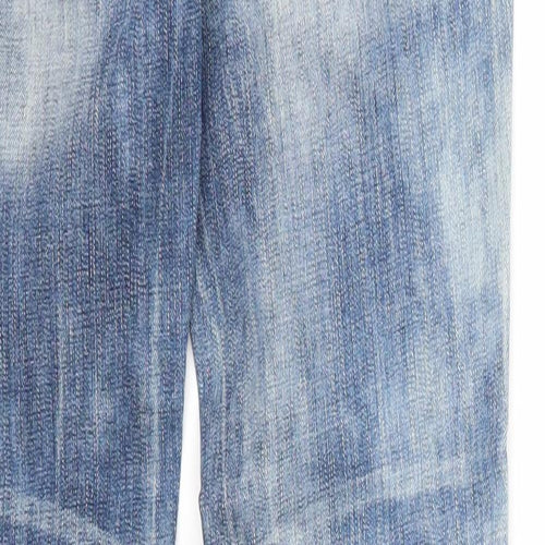Original Shane Womens Blue Cotton Straight Jeans Size 26 in Regular Zip