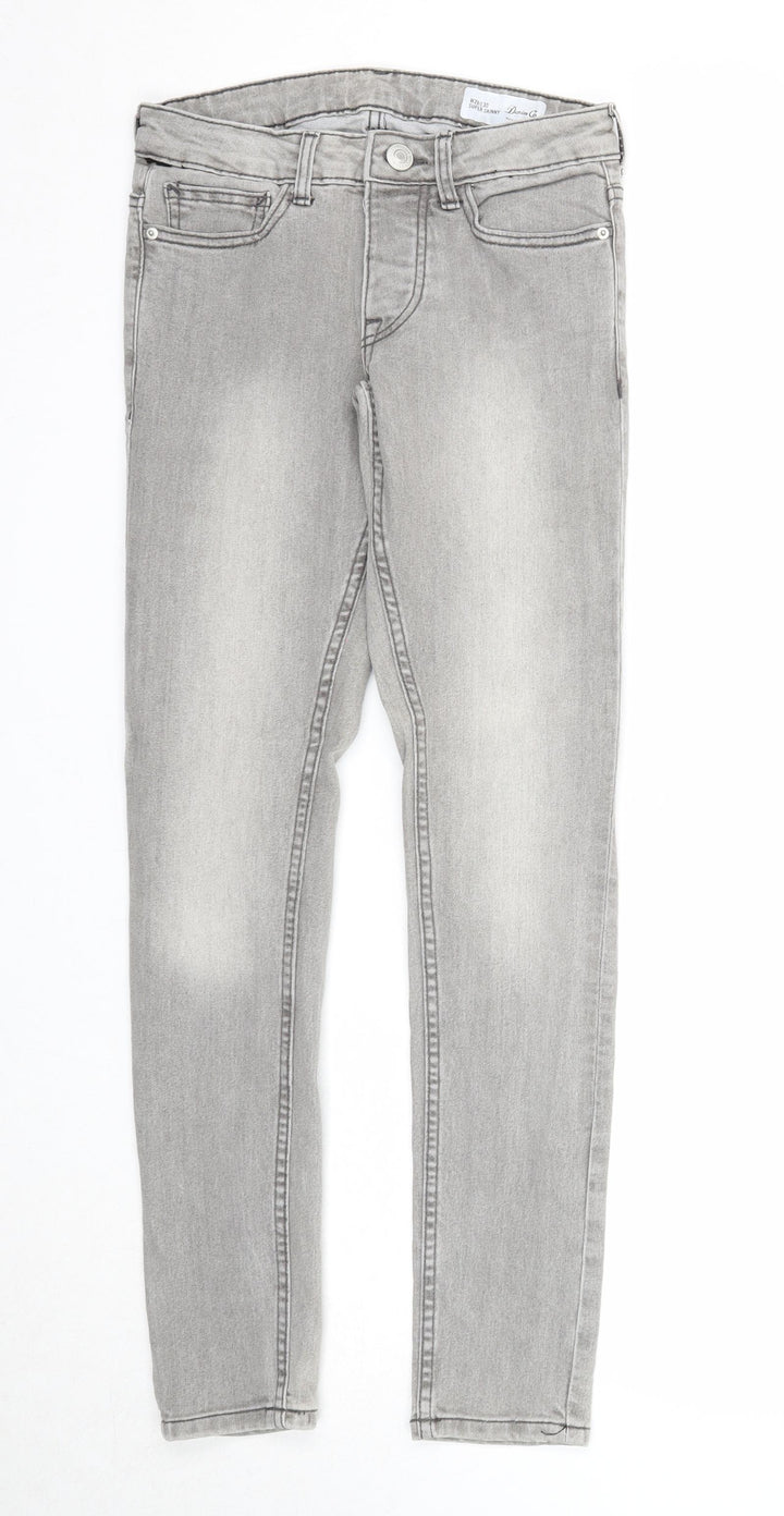 Denim & Co. Mens Grey Cotton Skinny Jeans Size 28 in L30 in Regular Zip