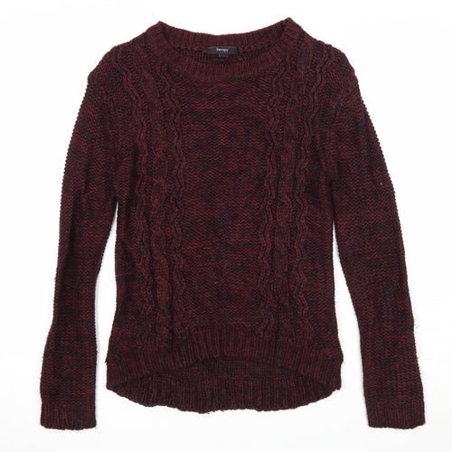 Therapy Womens Purple Round Neck Acrylic Pullover Jumper Size S