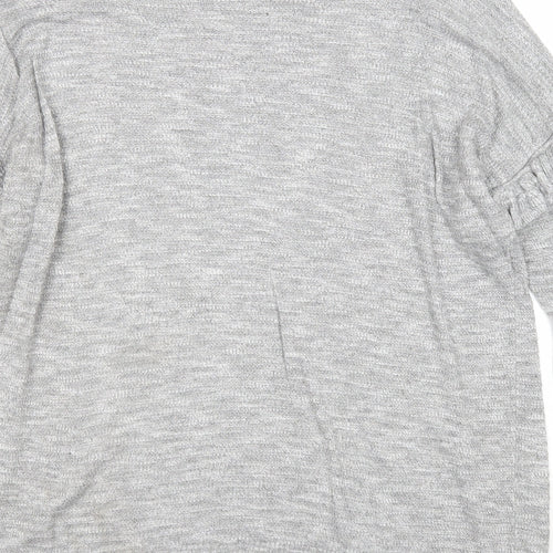 Papaya Womens Grey Round Neck Acrylic Pullover Jumper Size M