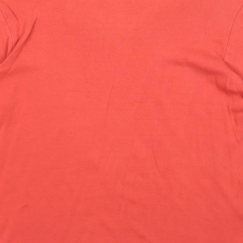 Iz Womens Red Cotton Basic T-Shirt Size M V-Neck