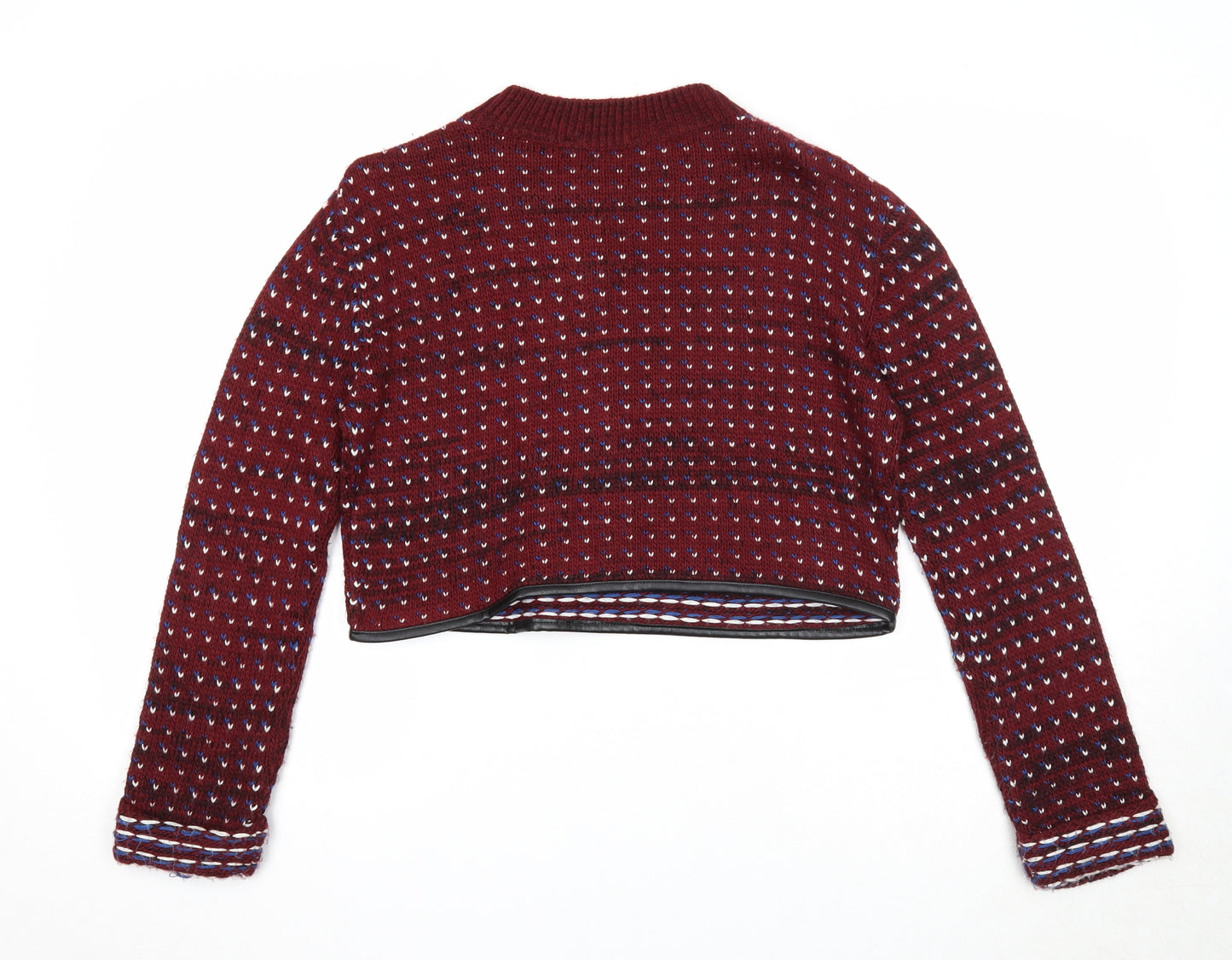 Miss Selfridge Womens Purple Round Neck Acrylic Pullover Jumper Size 10