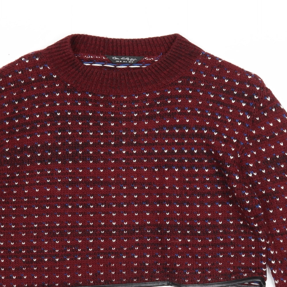 Miss Selfridge Womens Purple Round Neck Acrylic Pullover Jumper Size 10