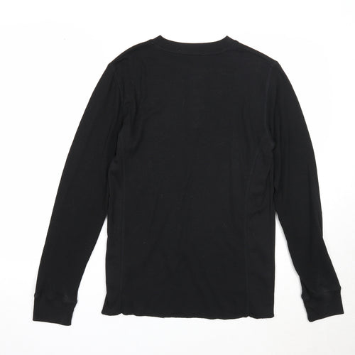 Primark Mens Black Round Neck Cotton Pullover Jumper Size M Long Sleeve