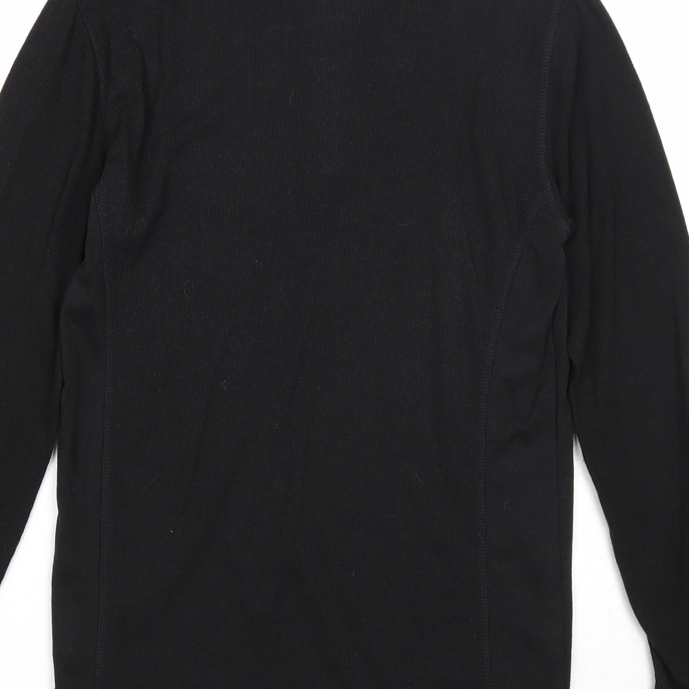 Primark Mens Black Round Neck Cotton Pullover Jumper Size M Long Sleeve